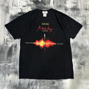 Celine Dion Tee Shirt Vintage A New Day Graphic Dragone Black Size Medium